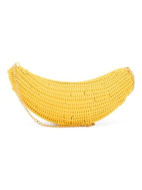 ALESSIA BIANCHI Banana Clutch With Chain Strap